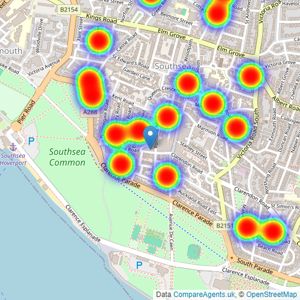 Fox & Sons - Southsea listings heatmap