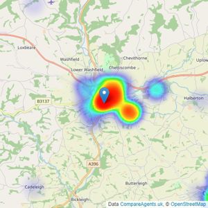 Fox & Sons - Tiverton listings heatmap