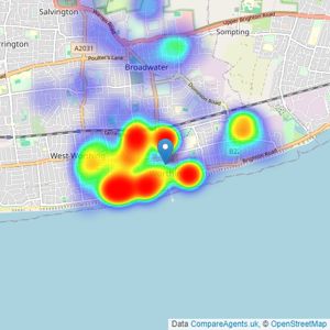 Fox & Sons - Worthing listings heatmap