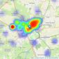 Fox & Sons - Yeovil listings heatmap