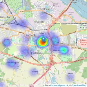 Fox Estates - Dartford listings heatmap