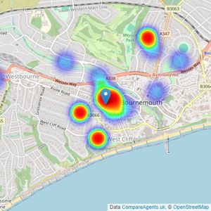 Foxes Sales & Lettings - Bournemouth listings heatmap