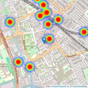 Foxtons - Barking listings heatmap