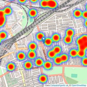 Foxtons - Battersea listings heatmap