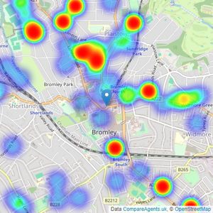 Foxtons - Bromley listings heatmap