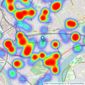 Foxtons - Chiswick listings heatmap