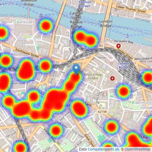 Foxtons - London Bridge listings heatmap