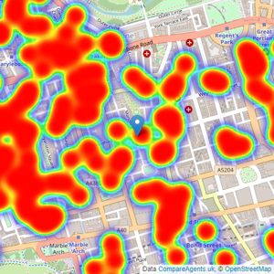 Foxtons - Marylebone listings heatmap