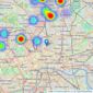 Foxtons New Homes - New Homes North listings heatmap