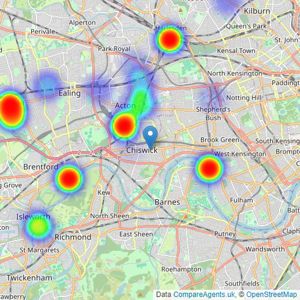 Foxtons New Homes - New Homes West listings heatmap