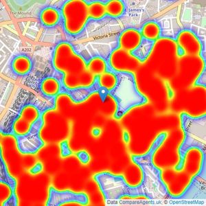 Foxtons - Pimlico listings heatmap