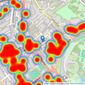 Foxtons - St Johns Wood listings heatmap