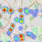 Foxtons - Temple Fortune listings heatmap