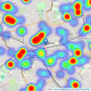 Foxtons - Walthamstow listings heatmap