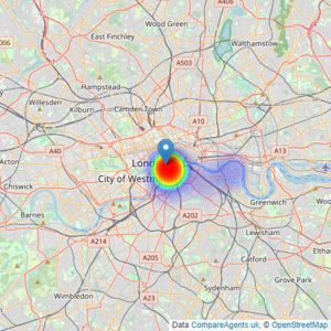 Frank Harris & Co. - South Bank & Waterloo listings heatmap