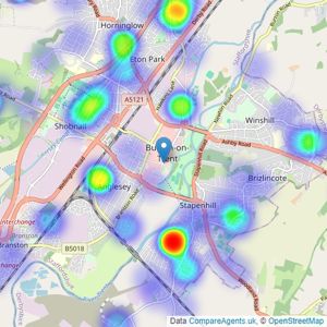 Frank Innes - Burton-Upon-Trent listings heatmap