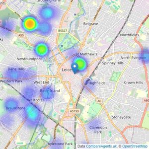 Frank Innes - Leicester listings heatmap