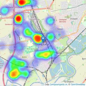 Frank Innes - Long Eaton listings heatmap