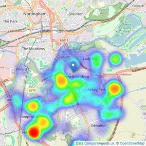 Frank Innes - West Bridgford listings heatmap