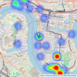 Franklyn James - Westferry listings heatmap