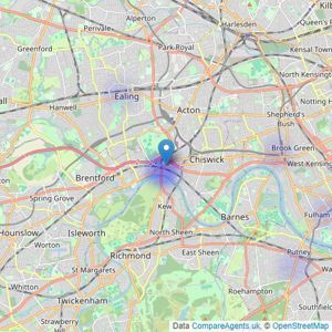 Fraser & Co - Kew Bridge & Brentford listings heatmap