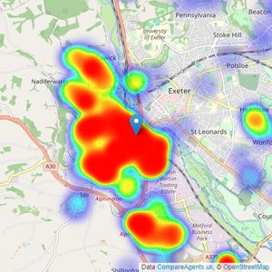 Fraser & Wheeler - Exeter listings heatmap