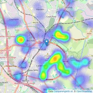 Fraser Wood - Walsall listings heatmap