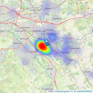 Fred Estate Agents - Motherwell listings heatmap