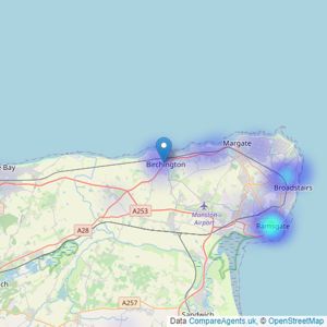 Fresh Estates - Kent listings heatmap