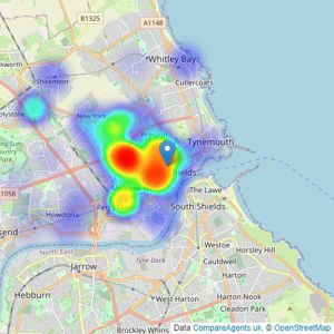 Fresh Property Centre - North Shields listings heatmap