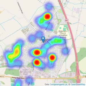 Frobishers Sales and Lettings - Loughborough listings heatmap