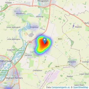 Frosty Fields - Raunds listings heatmap