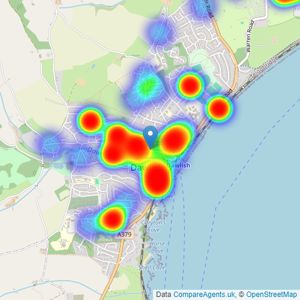 Fulfords - Dawlish listings heatmap