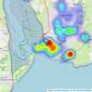 Fulfords - Exmouth listings heatmap