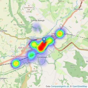 Fulfords - Honiton listings heatmap