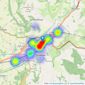 Fulfords - Honiton listings heatmap