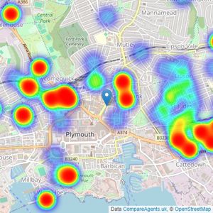 Fulfords - Plymouth listings heatmap