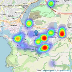 Fulfords - Plymstock listings heatmap