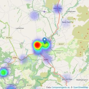 Fulfords - Tavistock listings heatmap