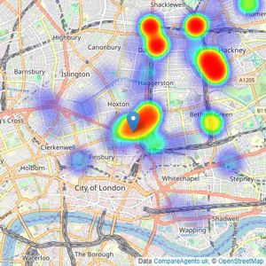 Fyfe McDade Limited - Shoreditch listings heatmap