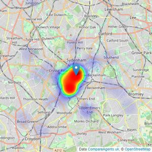 Galloways - Penge listings heatmap