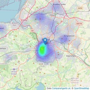 Garrett & Bradly Independent Estate Agents - Bristol listings heatmap