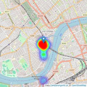 Garton Jones - Fulham listings heatmap