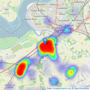 Gascoigne Halman - Frodsham listings heatmap