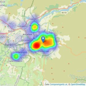 Gascoigne Halman - Glossop listings heatmap