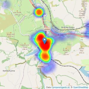 Gascoigne Halman - Whaley Bridge listings heatmap