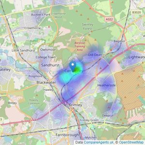 Gascoigne Pees - Camberley listings heatmap