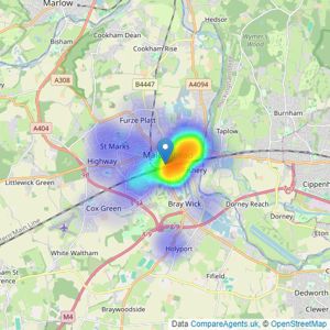 Gascoigne Pees - Maidenhead listings heatmap