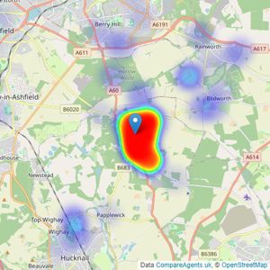 Gascoines - Ravenshead listings heatmap