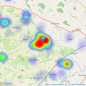 Gascoines - Southwell listings heatmap